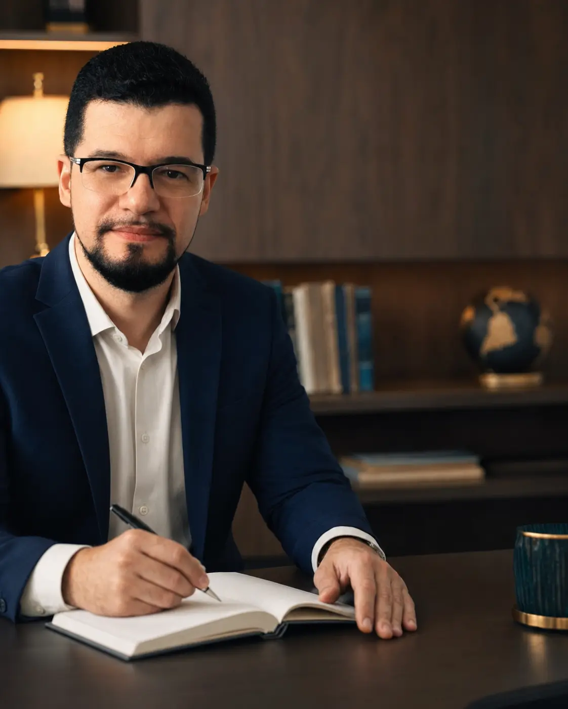 Christian Pires em seu ambiente de trabalho